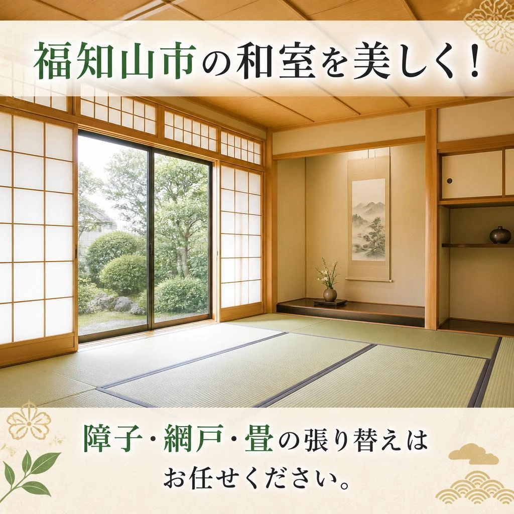 福知山市の和室を美しく！<br />
障子・網戸・畳の張り替えはお任せください。